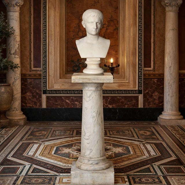Grand Tour Italian Grand Tour Antique Marble Column Pedestal, Late 19th Century For Sale - Image 3 of 18