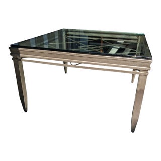 1970s Stunning Hollywood Regency Style Cocktail Table That Combines Architectural Geometric Symmetry With Sleek Mid-Century Flair. For Sale