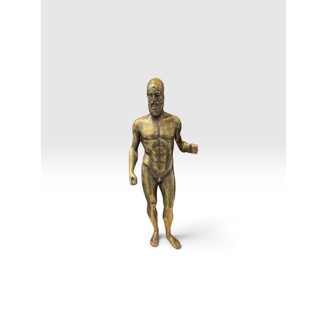 Vintage Italian Bronzi Di Riace Bronze Warrior Sculptures on Marble Base For Sale - Image 4 of 7