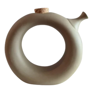 Mid-Century Hartstone Pottery Donut Pitcher | Sculptural Glazed Stoneware