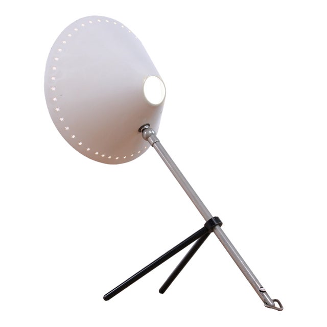 Pinocchio Grey Tripod Table Light by H. Th. J. A. Busquet for Hala, 1950s For Sale