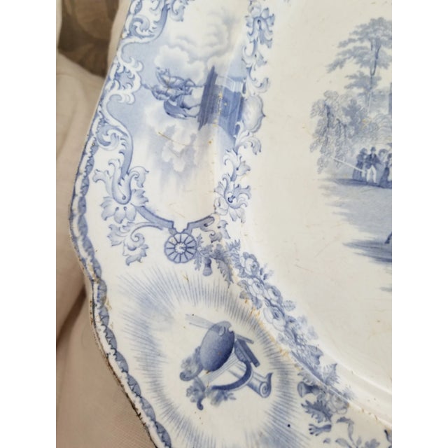 Mid 19th Century Blue and White Transferware Platter For Sale - Image 11 of 12