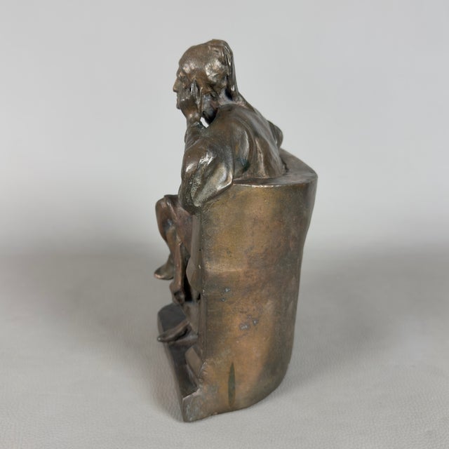 Antique Early 20th Century Dante Alighieri Sculpture in Metal For Sale - Image 4 of 11