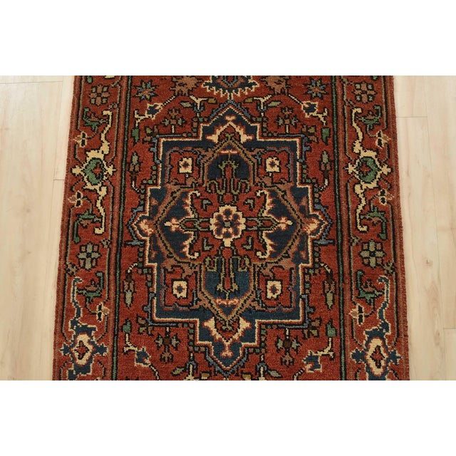 2020s Heriz Runner 2’7” X 21’10” Rust Wool Tribal Hand-Knotted Oriental Rug For Sale - Image 5 of 12