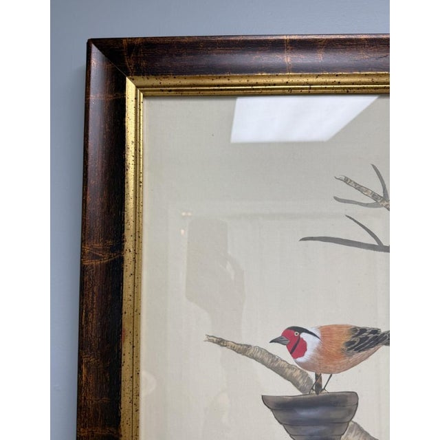 Chelsea House “The Aviary” Hand-Painted Watercolor on Silk For Sale - Image 14 of 15