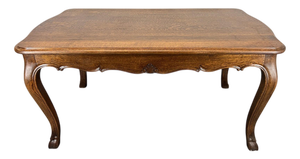 Vintage French Carved Oak Dining Table