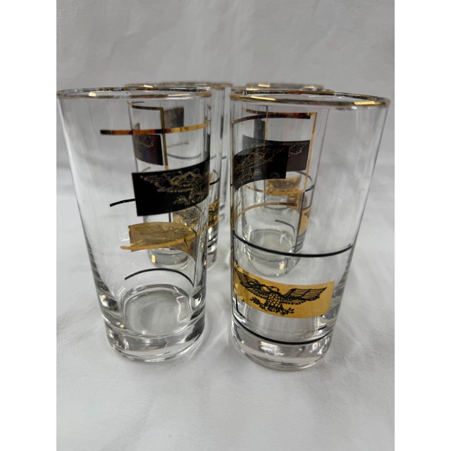 1960s 1960s Golden Eagle High Ball Glasses Set of 6 For Sale - Image 5 of 7