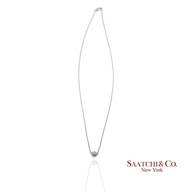 Early 21st Century 18k(750) White Gold Natural Diamond Pendant Necklace With Chain For Sale - Image 5 of 13