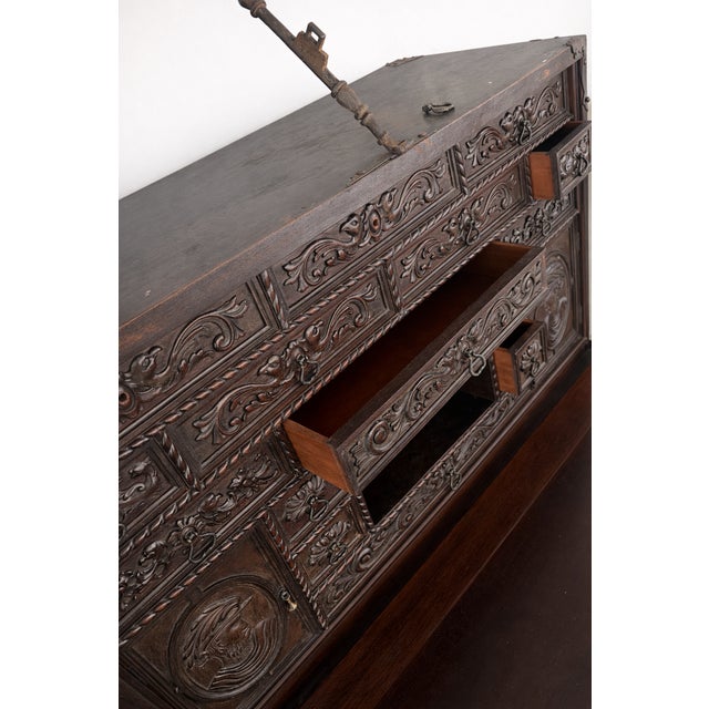 Traditional Antique European Oak & Iron Cabinet / Armoire, 18th-Century Style For Sale - Image 3 of 6