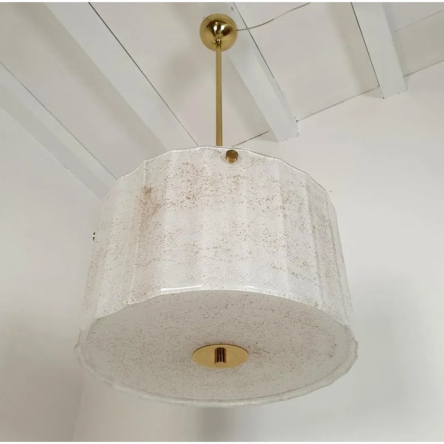 Mid-Century Modern White Murano Glass Chandelier 1970s For Sale - Image 3 of 12