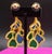 Abstract 1980s Gripoix Blue and Green Abstract Dangle Earrings For Sale - Image 3 of 5