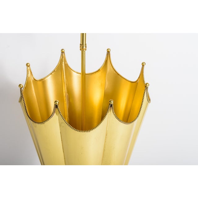 Hollywood Regency Polished Brass Umbrella-Shaped Stand For Sale In West Palm - Image 6 of 6
