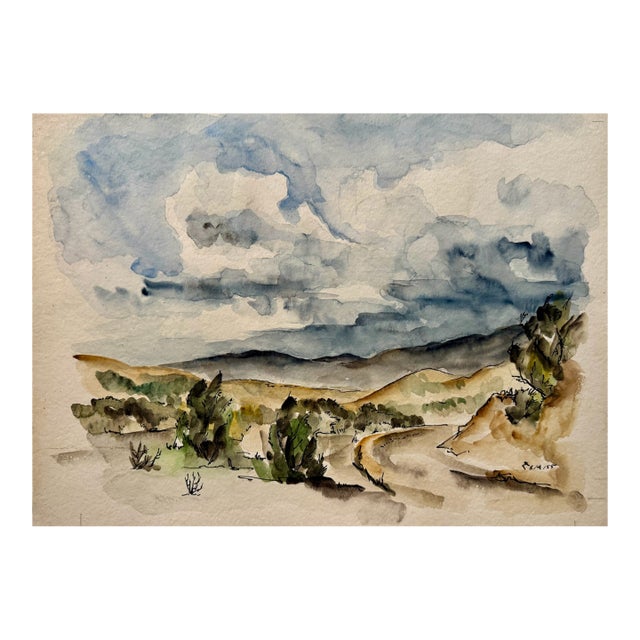 Henry Emil Salloch Original Watercolor on Paper Cerrillos, New Mexico. 1955. For Sale