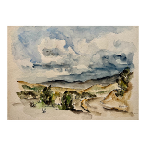 Henry Emil Salloch Original Watercolor on Paper Cerrillos, New Mexico. 1955.