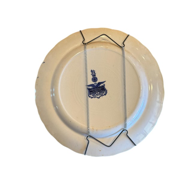 Royal Doulton Vintage Royal Doulton Flow Blue Library of Congress Architectural Transferware Plate For Sale - Image 4 of 12