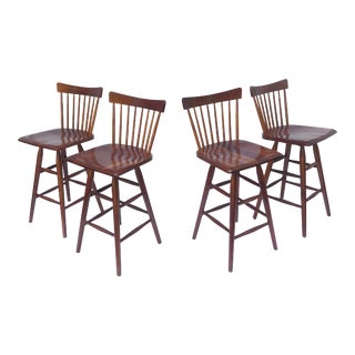 Set of Vintage Swivel Barstools by S. Bent Bros. For Sale