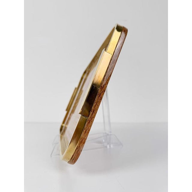 Mid-Century Modern Acrylic Glass, Brass and Cane Webbing Tray in the style of Christian Dior, 1970s For Sale - Image 16 of 18