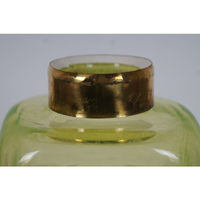 Antique Hand Blown Uranium Vaseline Glass Apothecary Jar Canister with Lid Chairish