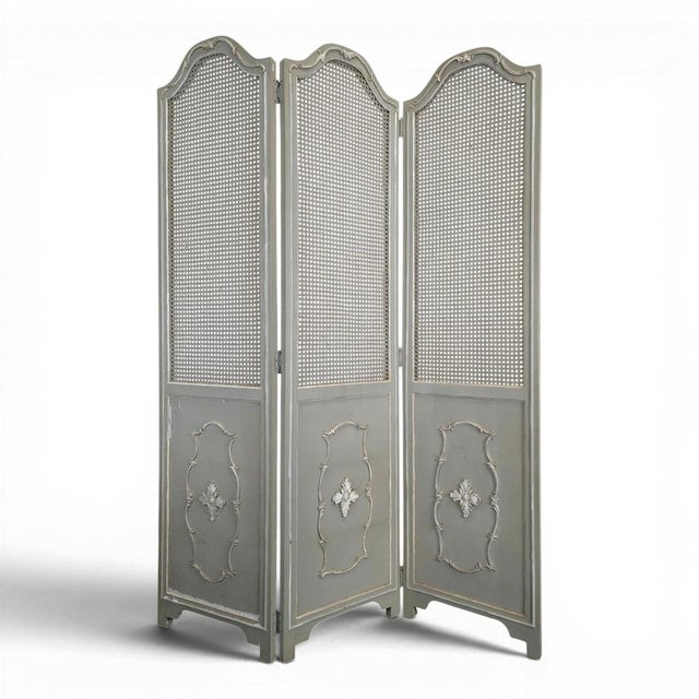 Wood Louis XVI Style Cane-Backed Screen For Sale - Image 7 of 7