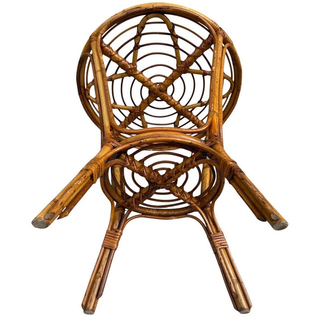 Vintage French Rattan Side Table, 1950s For Sale - Image 13 of 18