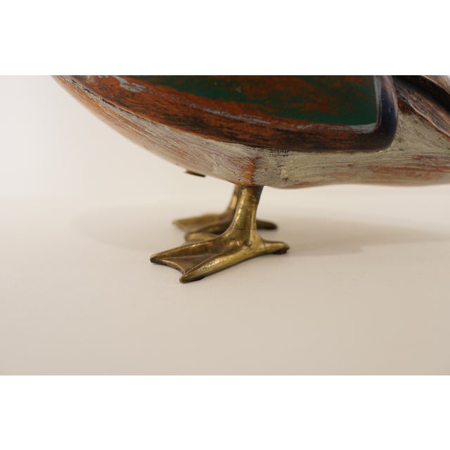 1960s Standing Hand-Painted Wooden Bird Decorative Sculpture For Sale - Image 16 of 16