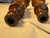 A Pair of English Traditional Empire Solid Oak Wood Candlesticks For Sale - Image 9 of 12