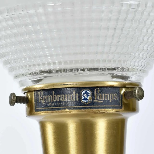 Gold Rembrandt Teal and Gold Hourglass Shaped Midcentury Table Lamp For Sale - Image 8 of 12