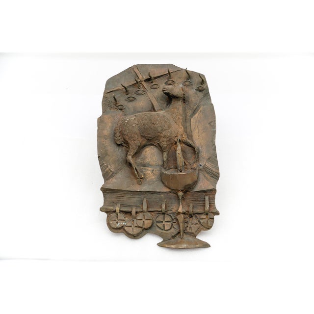 A bronze wall hanging from a series of three. Fantastic craftsmanship. The screws are 13 cm long. The total depth is 18...