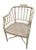 Traditional Vintage Distressed Tan Faux Bamboo Cane Seat Regency Arm Side Chair For Sale - Image 3 of 7