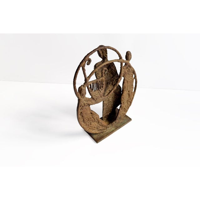Aristide Patsoglou, Greek Sculpture with Brown Patina, 1980s, Bronze For Sale - Image 9 of 12