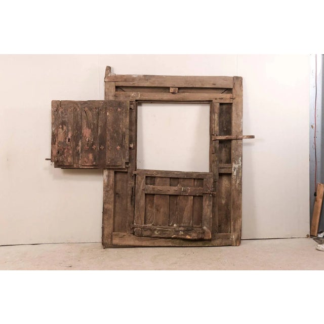 Wood 18th Century Spanish Wood and Iron Split-Door For Sale - Image 7 of 11