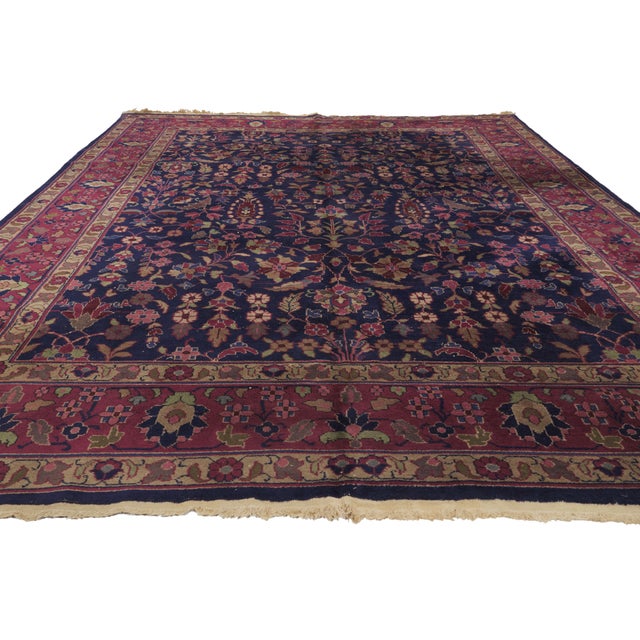 Victorian Antique Indian Kashan Rug, 08'00 X 10'01 For Sale - Image 3 of 10