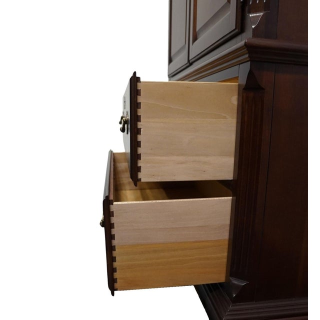 Late 20th Century Thomasville Furniture Collector's Cherry Traditional Style 43" Pediment Clothing Armoire For Sale - Image 9 of 15