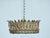 Brass Mid 20th Century Spanish Gilt Metal Crown Chandelier with Elongated Leaves, US Wired For Sale - Image 8 of 12