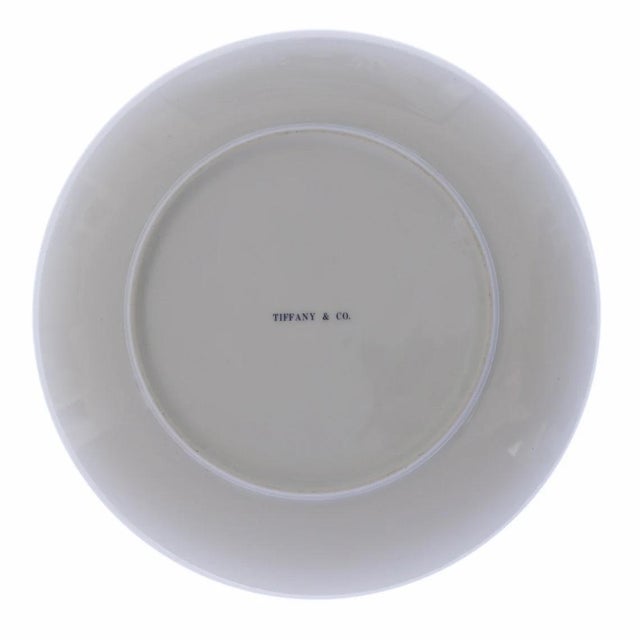 Tiffany and Co. Late 20th Century Tiffany & Co. Signed Porcelain Wall Plates Floral Cabinet Plate - a Pair For Sale - Image 4 of 5