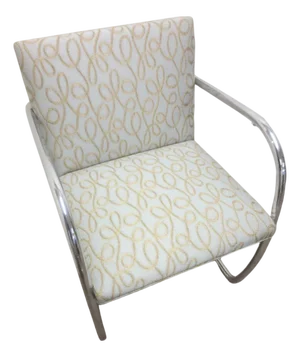 Knoll Brno Chair in Gold Loop Patterned Fabric