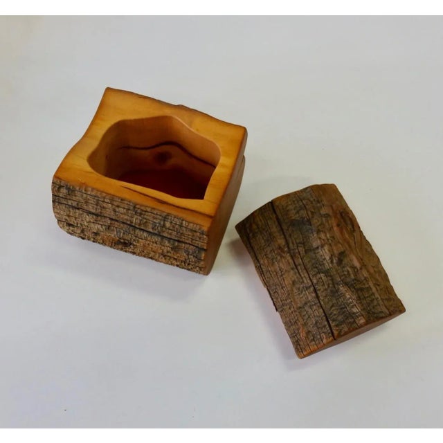1970s Hand Carved Organic Log Form Dresser Box For Sale - Image 5 of 7