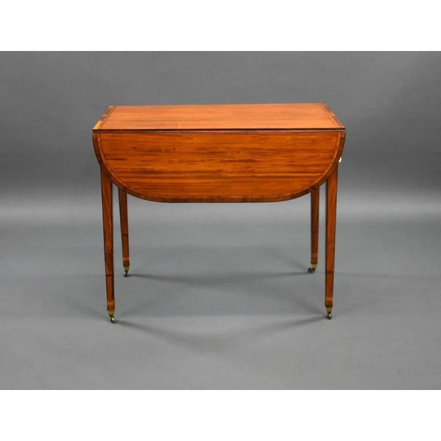 Wood George III Satinwood Pembroke Table, 1800s For Sale - Image 7 of 10