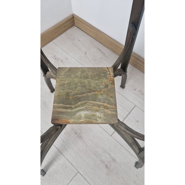 Art Nouveau Riser in Wrought Iron with Alabaster Tops, 1890s For Sale - Image 6 of 13