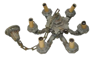 Six Arm Composite Chandelier W/ Chain & Cap Circa 1930s