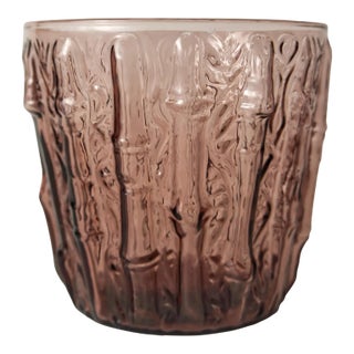 Imperial Glass Attributed Bambu Purple Amethyst Color Glass Ice Tub Bucket For Sale