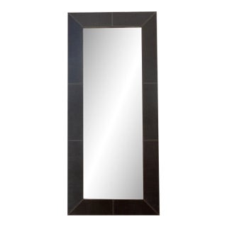 1990s Tall Thai Embossed Leather Mirror For Sale