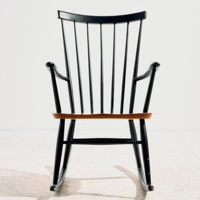 Beech Rocking Chair by Roland Rainer for Hagafors, 1960s For Sale - Image 4 of 17