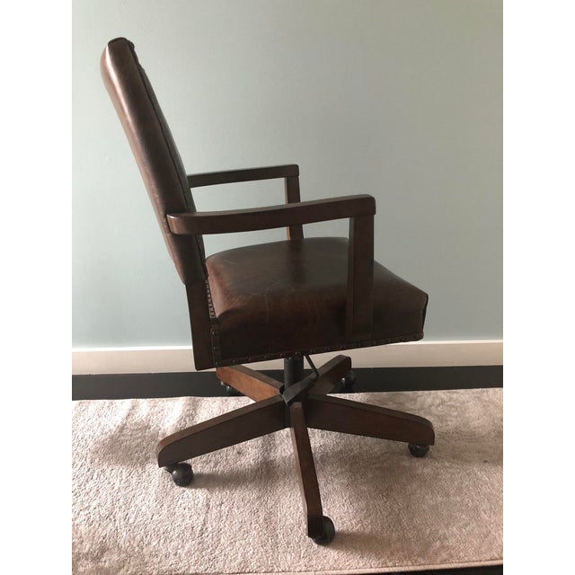 Pottery Barn Manchester Swivel Desk Chair Chairish