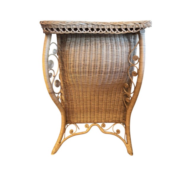 Wood Parisian-Chic Madeleine Castaing-Style Wicker and Rattan Chest For Sale - Image 7 of 15