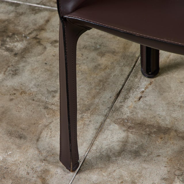 Set of Four Mario Bellini Cab Armchairs for Cassina For Sale - Image 12 of 17