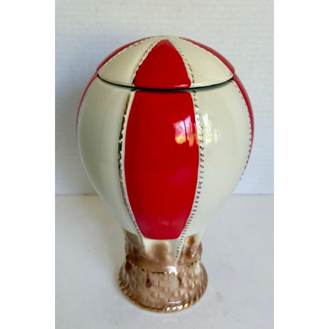 Mid-Century Modern Vintage Paul Lux 1969 Ceramic Hot Air Balloon Liquor Decanter For Sale - Image 3 of 11