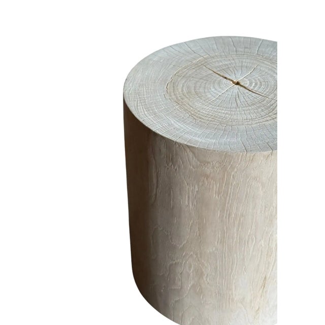 Wood Sculptural Teak Wood Side Table Organic Bleached Finish, Modern Organic For Sale - Image 7 of 7