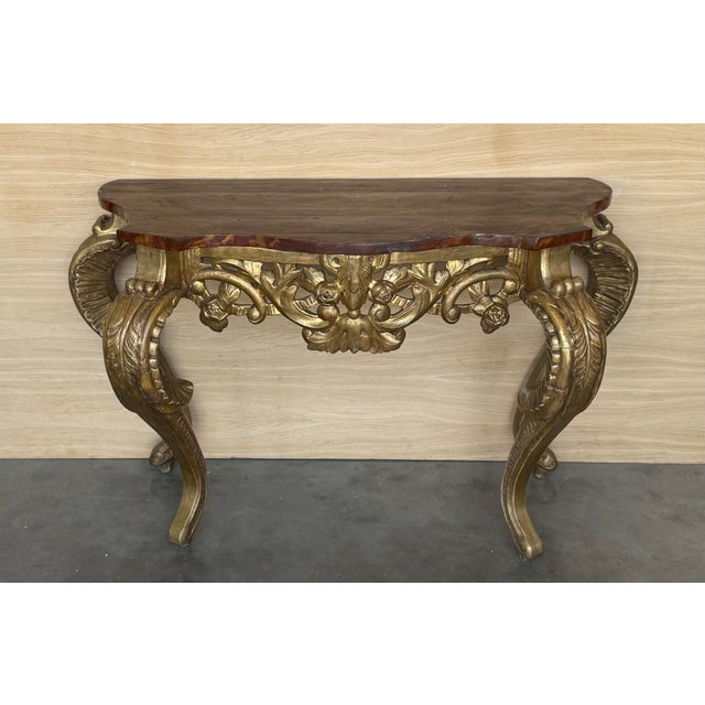 Italian Faux Marbleized Gilt Acanthus and Berry Console, Circa 1820 For Sale - Image 18 of 18