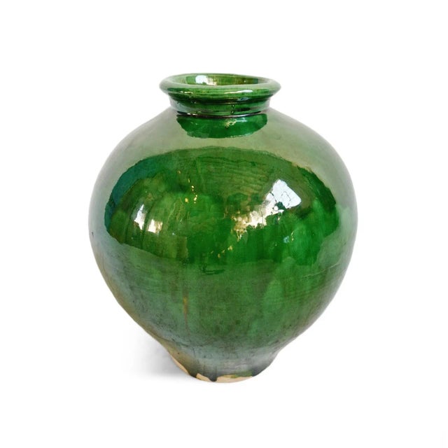 Ceramic Vintage Ceramic Green Beijing Pot For Sale - Image 7 of 7